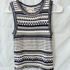 Knit navy and white rachel zoe top
